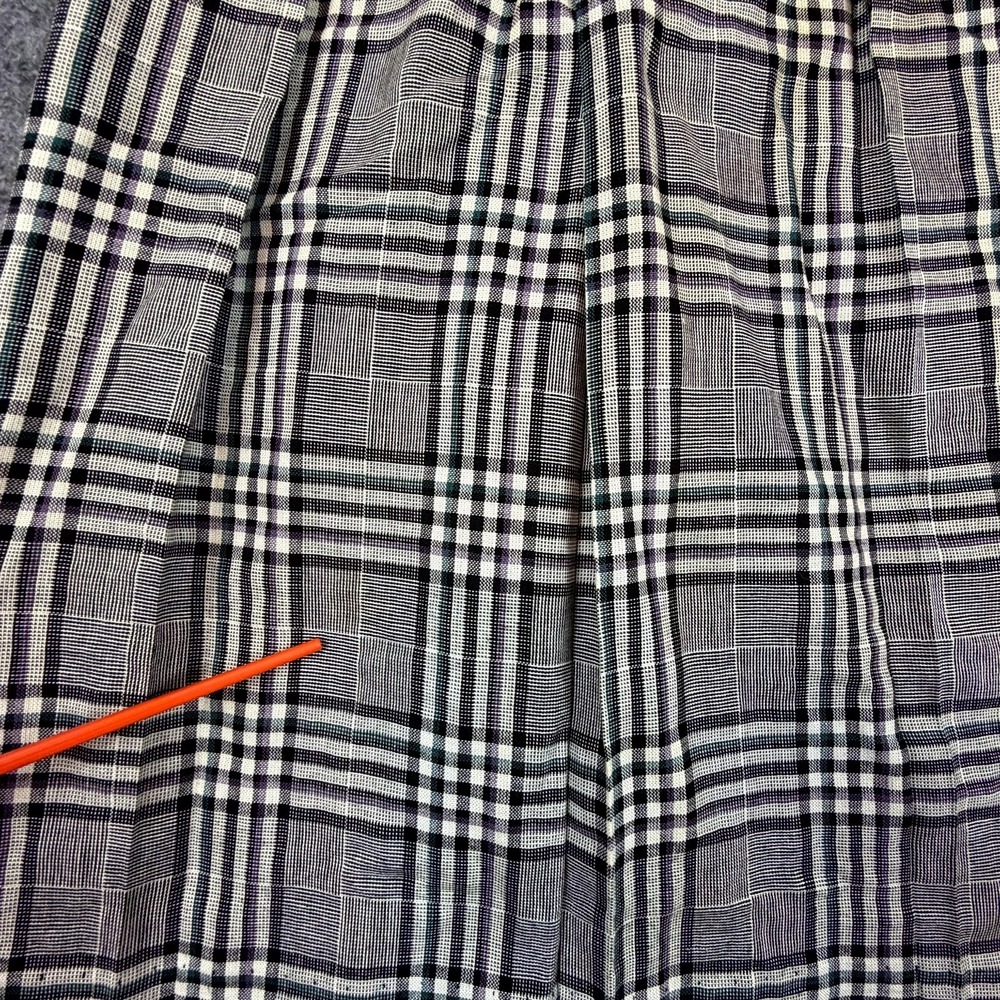 Vintage Mixed Blues A-Line Skirt Womens 11 Black White Plaid Pleated Preppy 90s - Picture 3 of 6